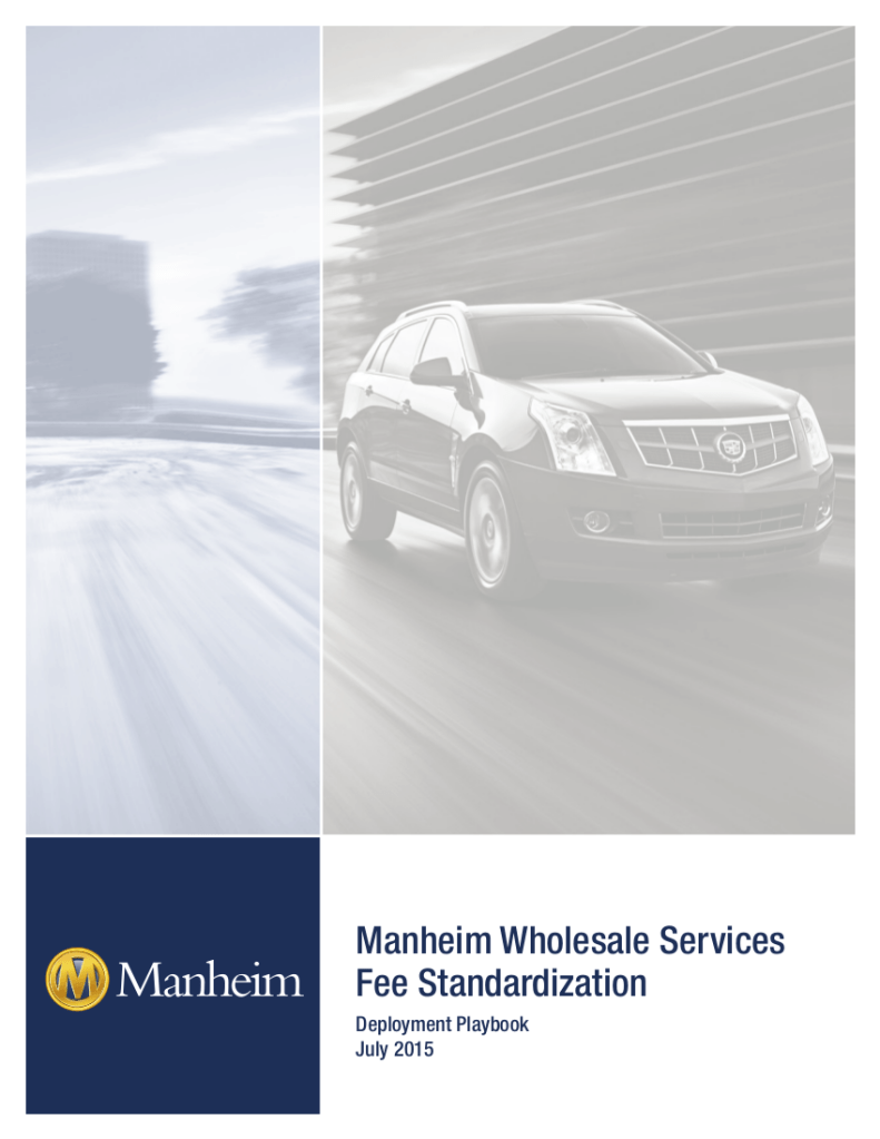 Manheim Fee Standardization Booklet